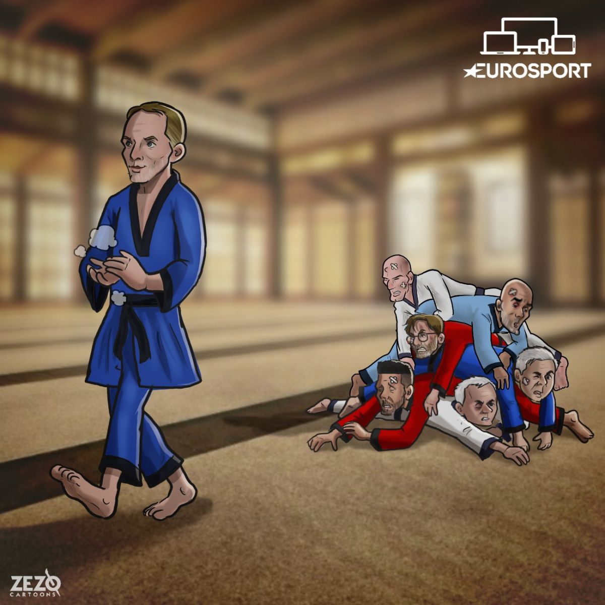 Karikatura: Tomas Tuxel top-murabbiylarni taslim etmoqda