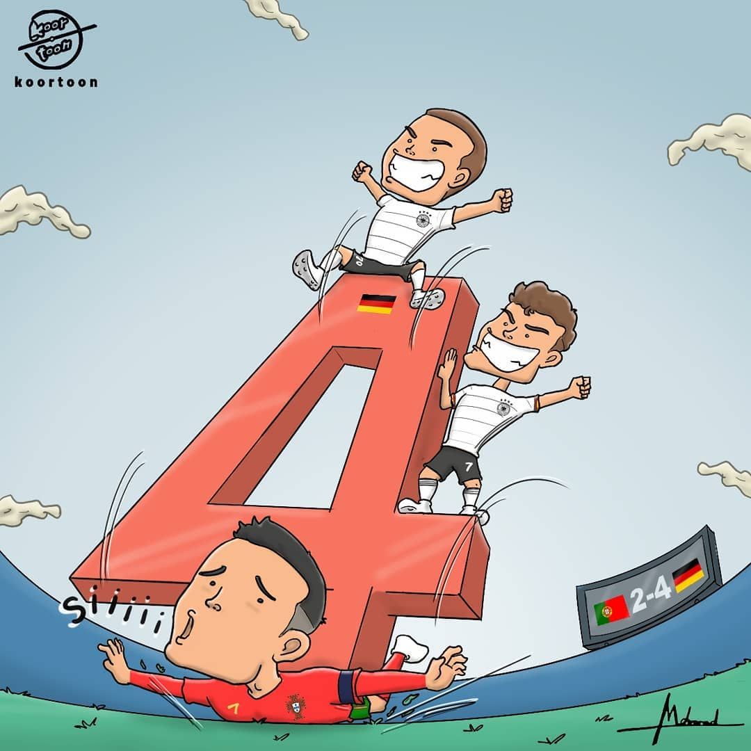 Karikatura: Germaniya 4-2 hisobida Portugaliyani Evroda mag'lub etdi