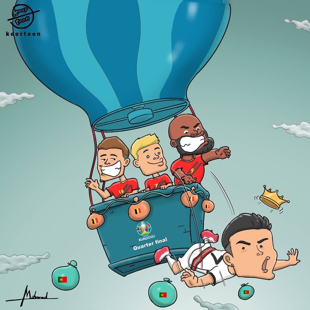 Karikatura: Belgiya Ronaldu va Portugaliyani Evro-2020dan chiqarib yubordi