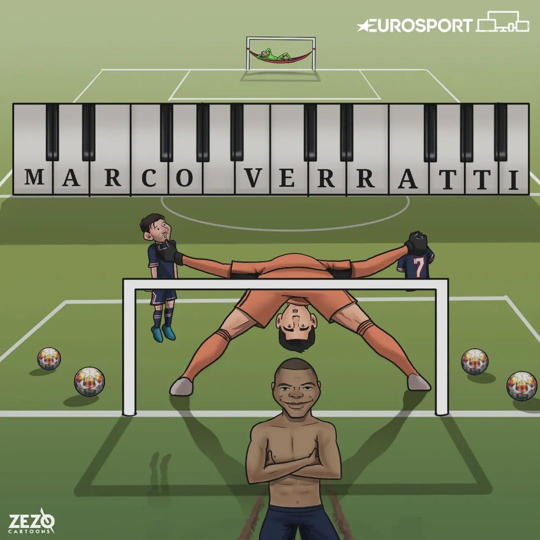 Karikatura: Kurtua ajoyib o'yin ko'rsatdi, ammo Mbappe baribir gol urdi  