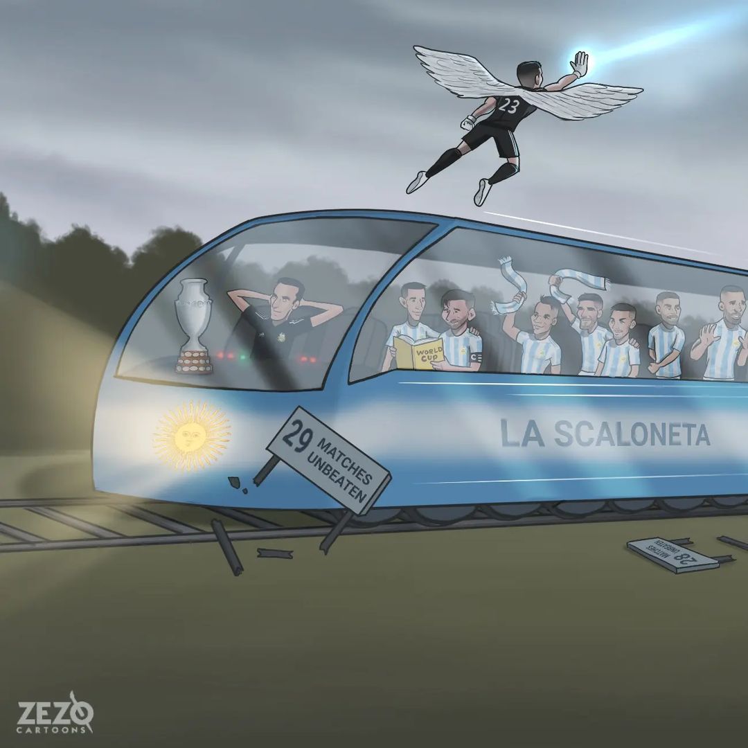 Karikatura: Skaloni boshchilidagi Argentina terma jamoasi