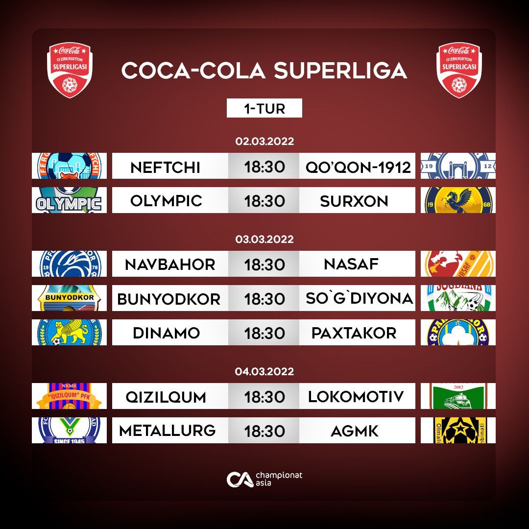 Coca-Cola Superliga. Bugun yangi mavsum start oladi